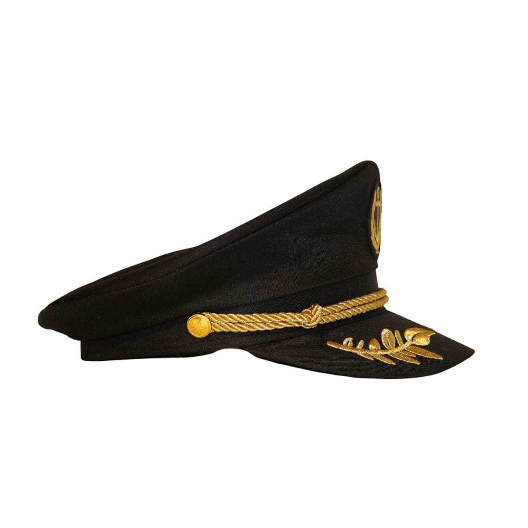 Trippy Captain Black & Gold Captain Hat- PRE-ORDER