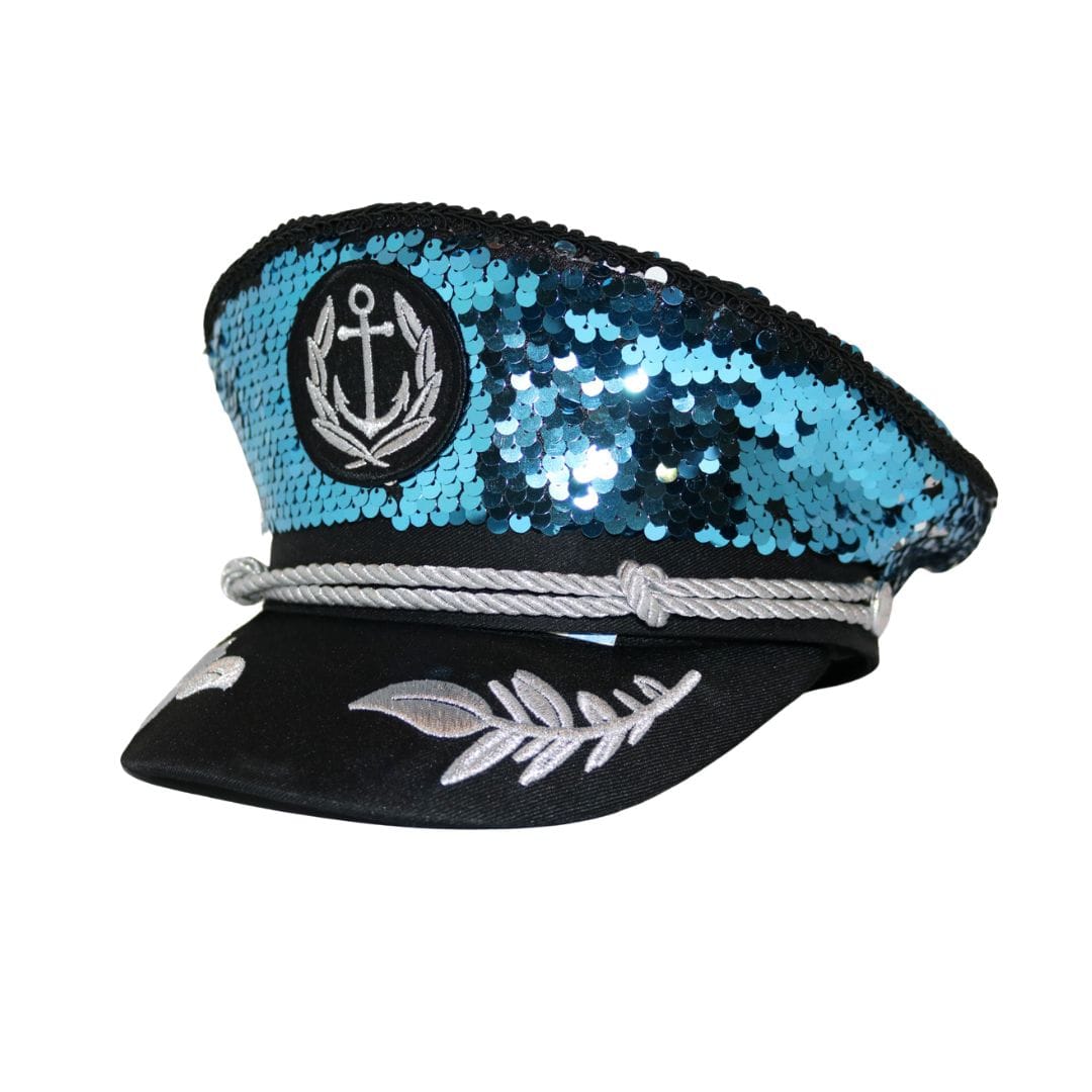 Trippy Captain Blue Sequin Captain Hat