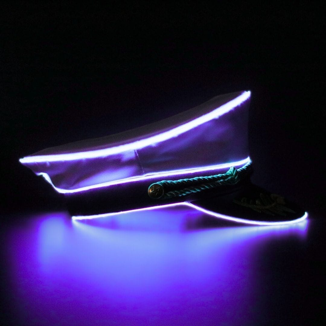 Trippy Captain Hat Neon Captain- Light Up Hat