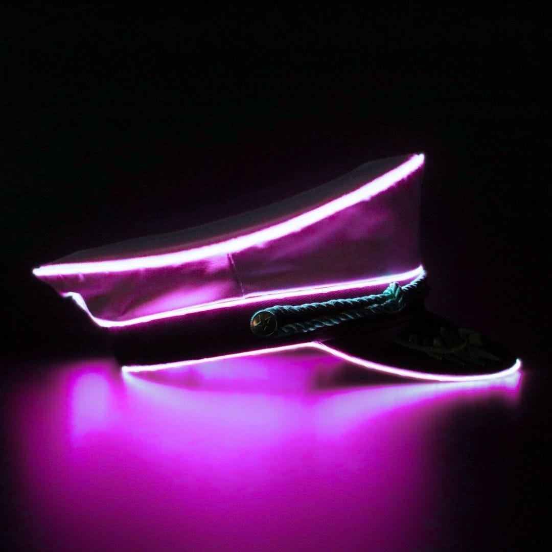 Trippy Captain Hat Neon Captain- Light Up Hat