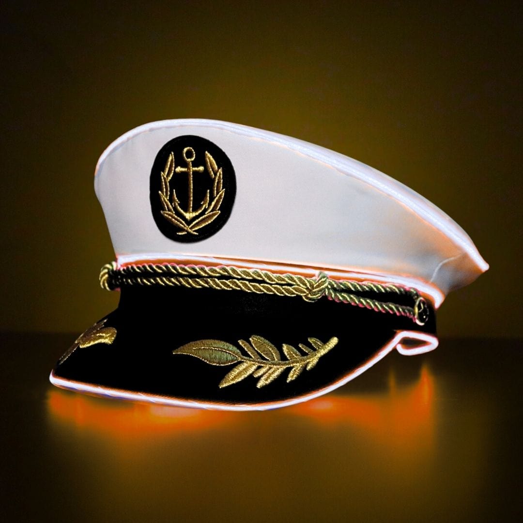 Trippy Captain Hat Neon Captain- Orange LED Light Up Hat