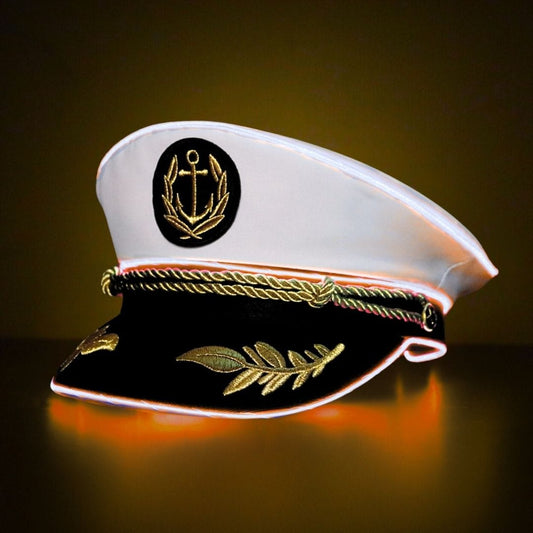 Trippy Captain Hat Neon Captain- Orange LED Light Up Hat