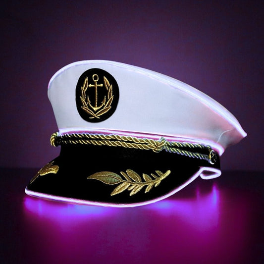 Trippy Captain Hat Neon Captain- Pink LED Light Up Hat