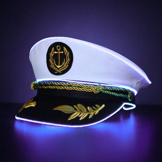 Trippy Captain Hat Neon Captain- Purple LED Light Up Hat