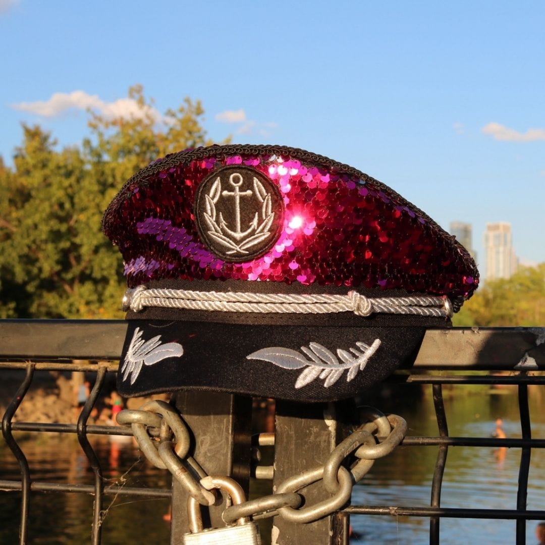 Trippy Captain Pink/Silver Sequin Captain Hat